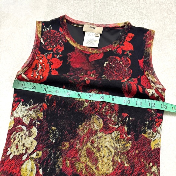 Fuzzi Jean Paul Gaultier sz M Tulle Mesh Maxi Dress Floral Italy Lined - Picture 7 of 9